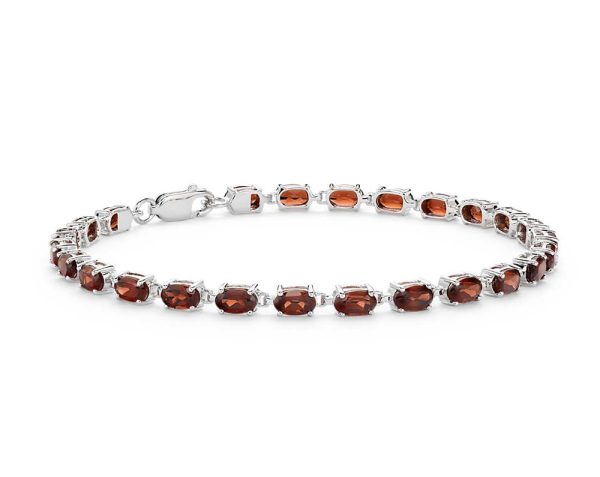 Garnet Silver Bracelet