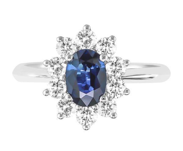 Blue Sapphire Cluster Ring
